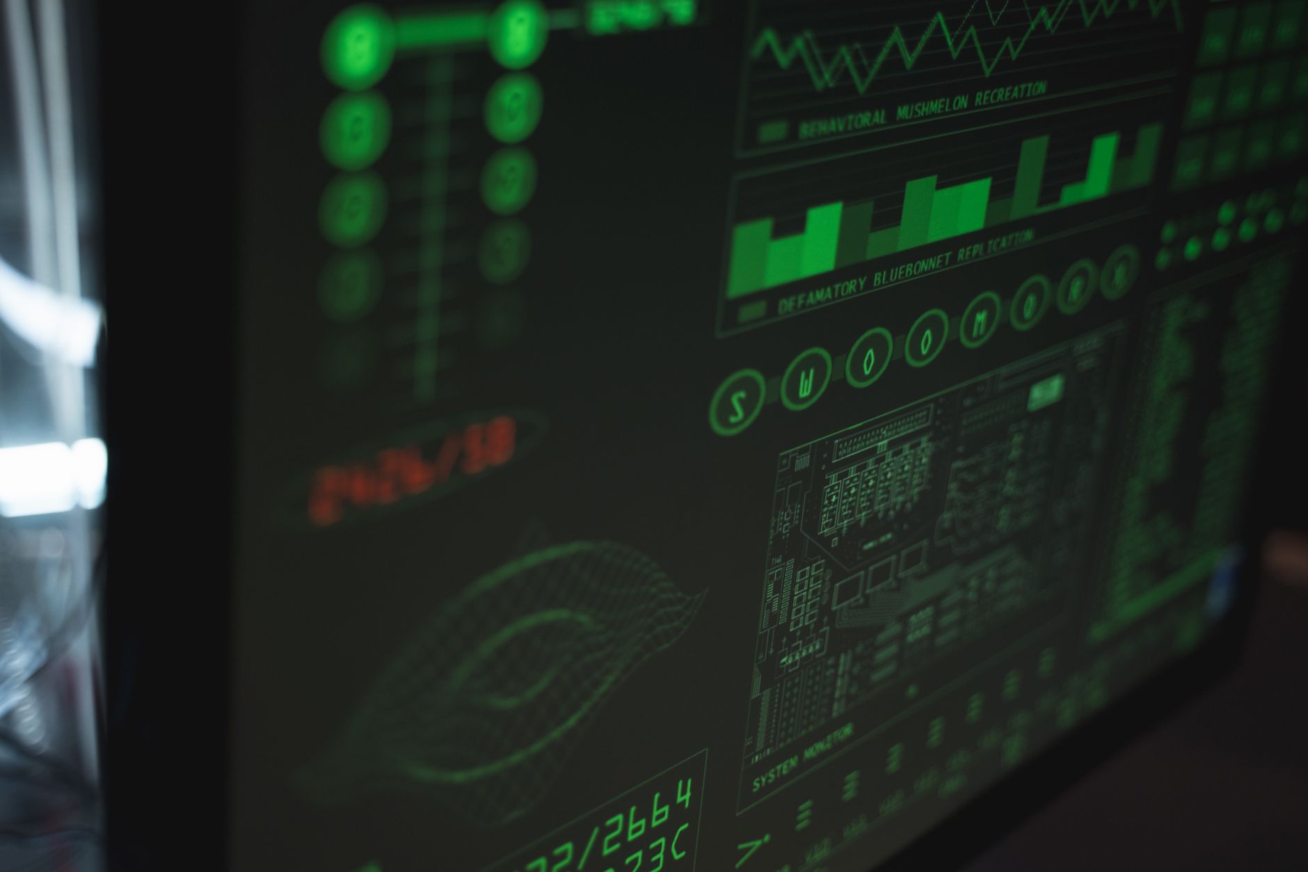 Digital security interface representing a software vulnerability patch