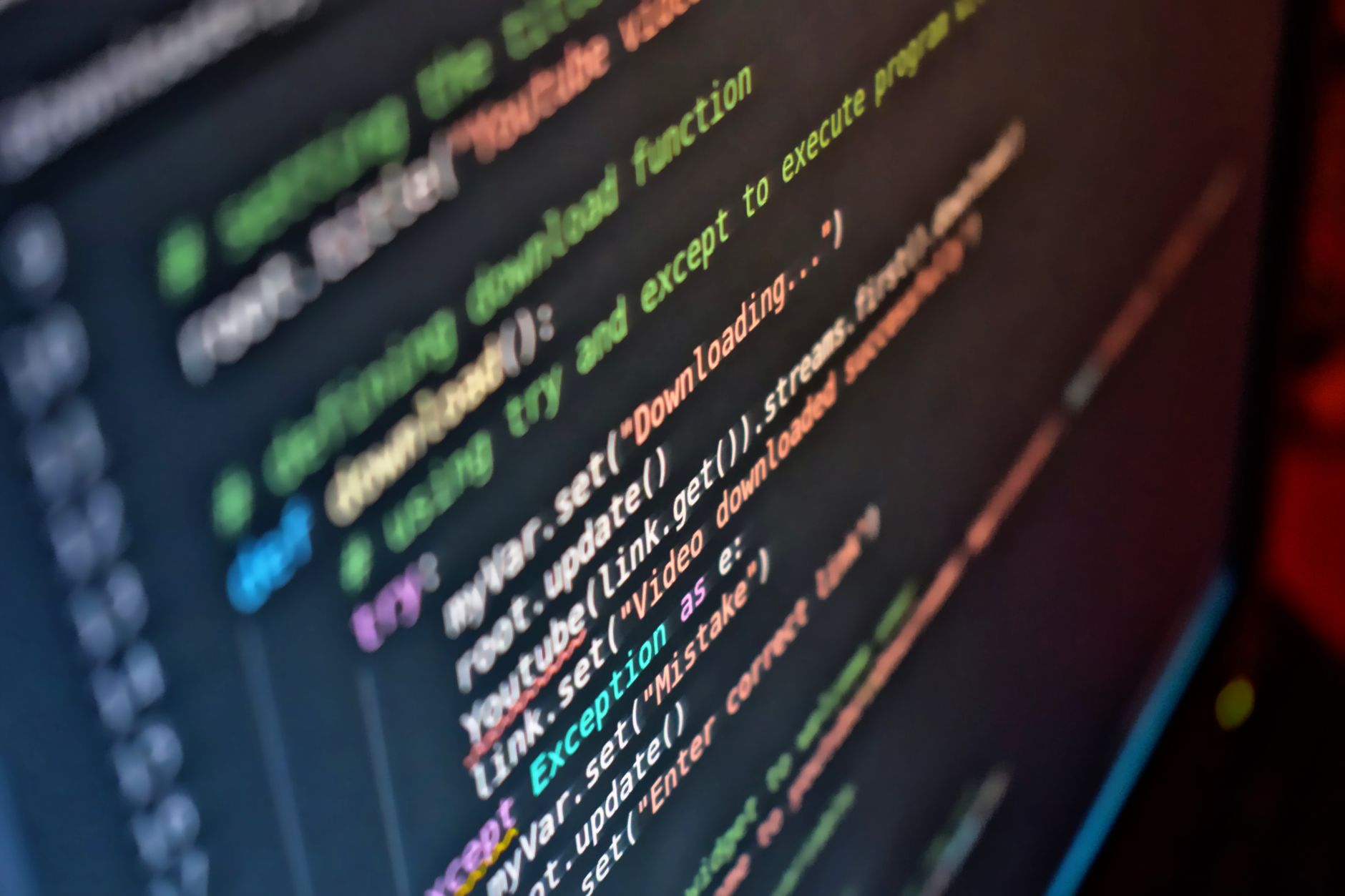 Developer working on blockchain smart contract code