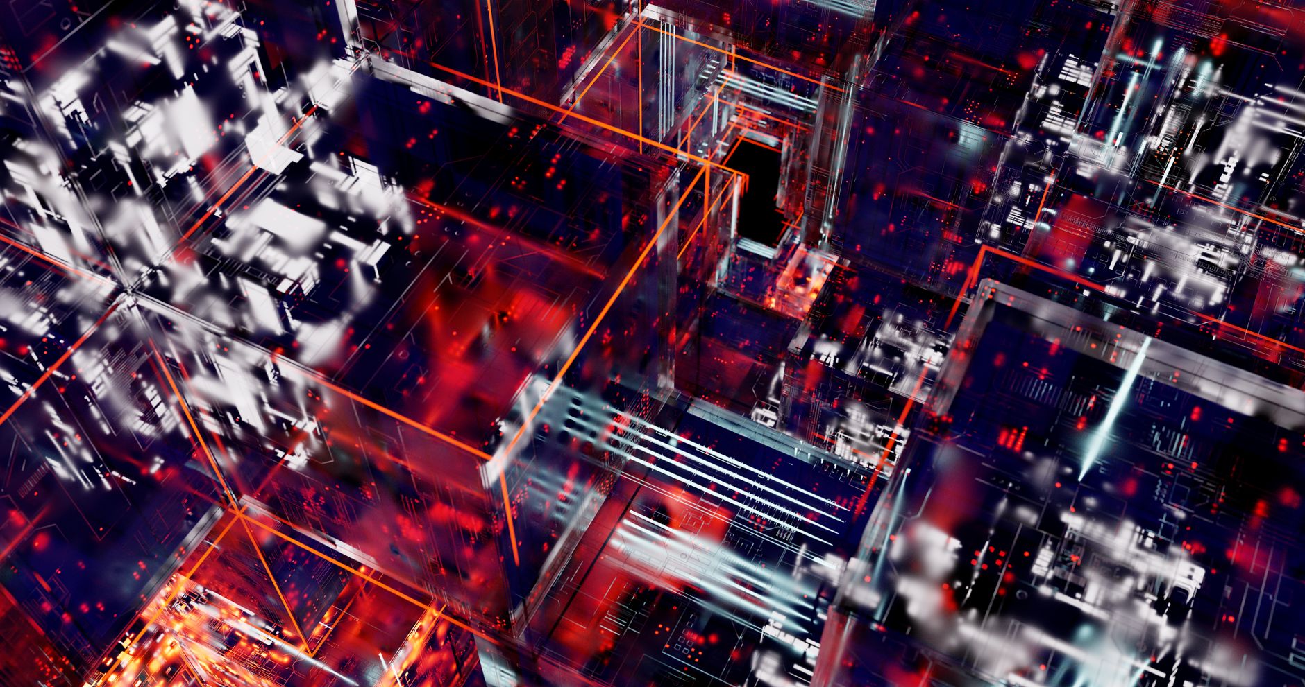 Abstract visualization of blockchain network nodes and connections representing distributed ledger infrastructure