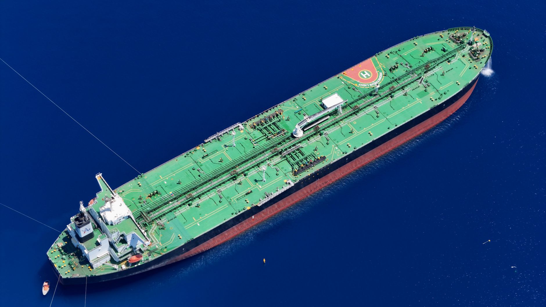 Large oil tanker vessel at sea representing Iranian petroleum exports under U.S. sanctions