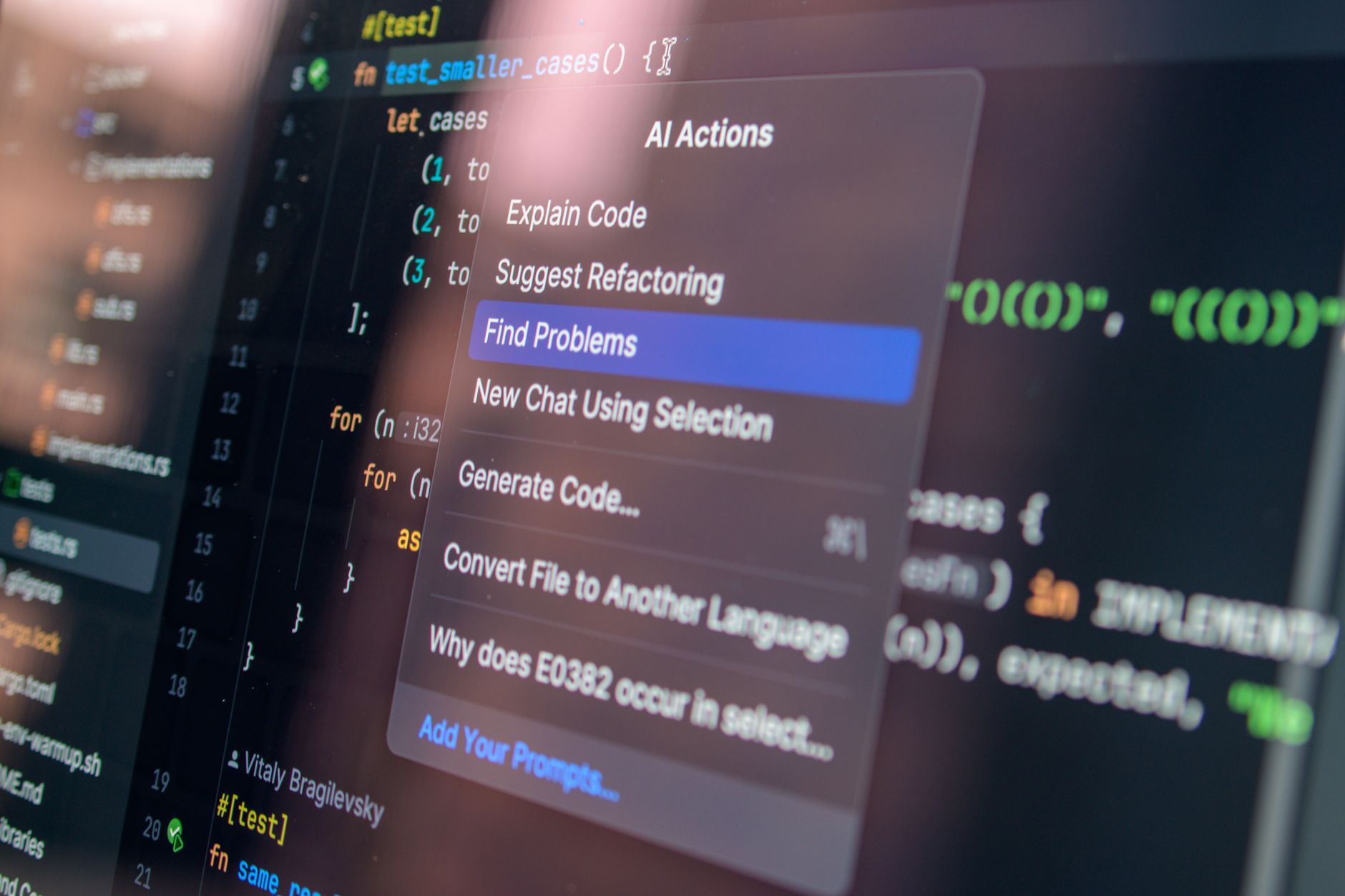 Developer reviewing code during software release candidate testing