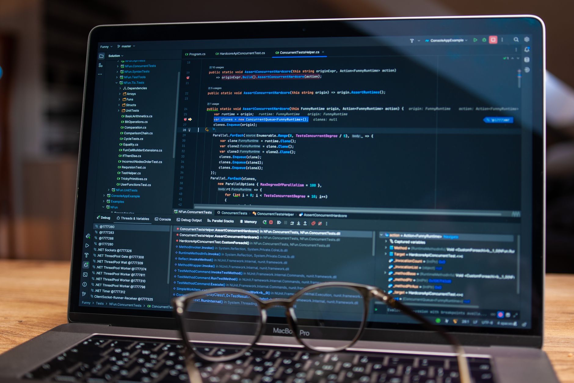Developer working on blockchain code representing decentralized finance infrastructure