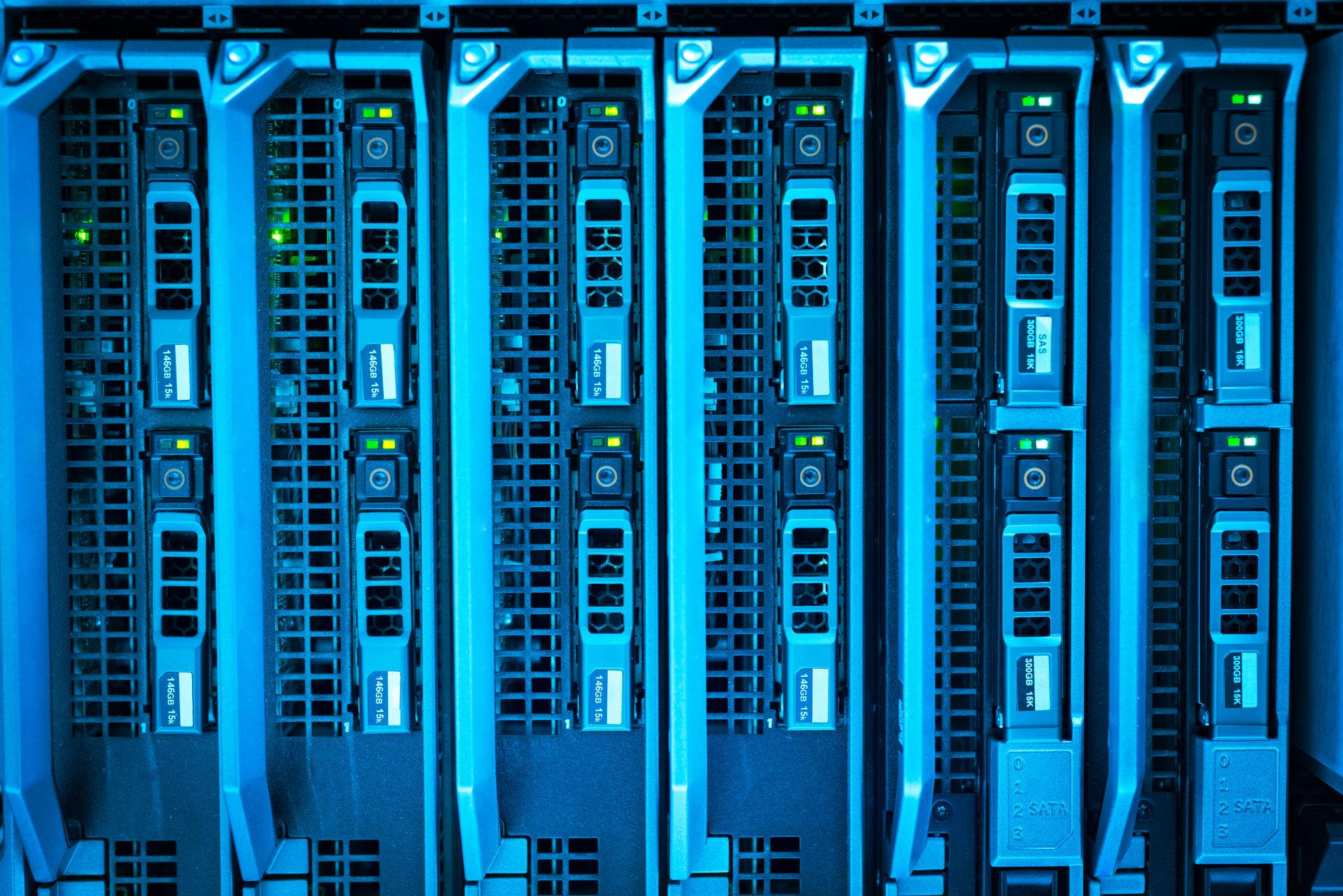 Data center servers representing blockchain network infrastructure launch