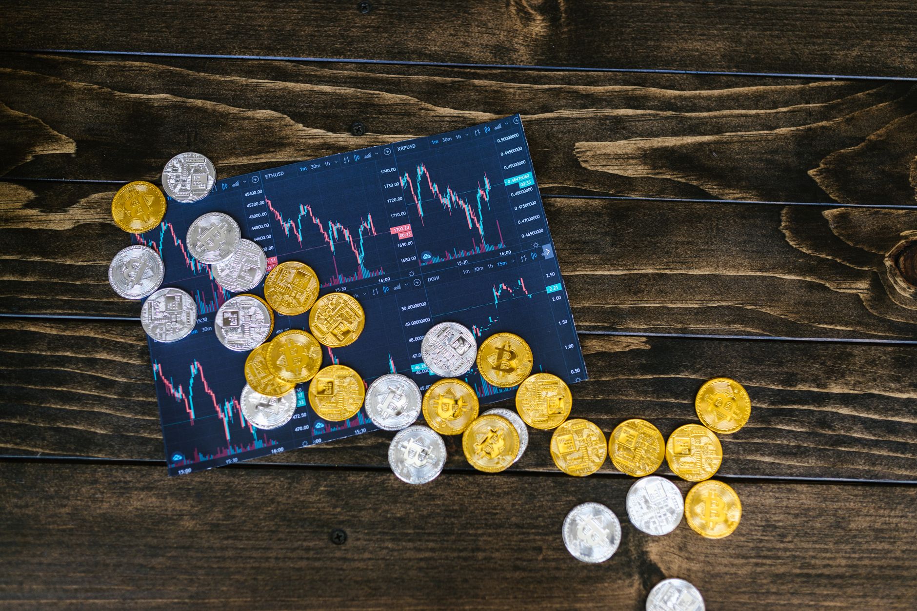 Close-up of a digital token representing crypto assets
