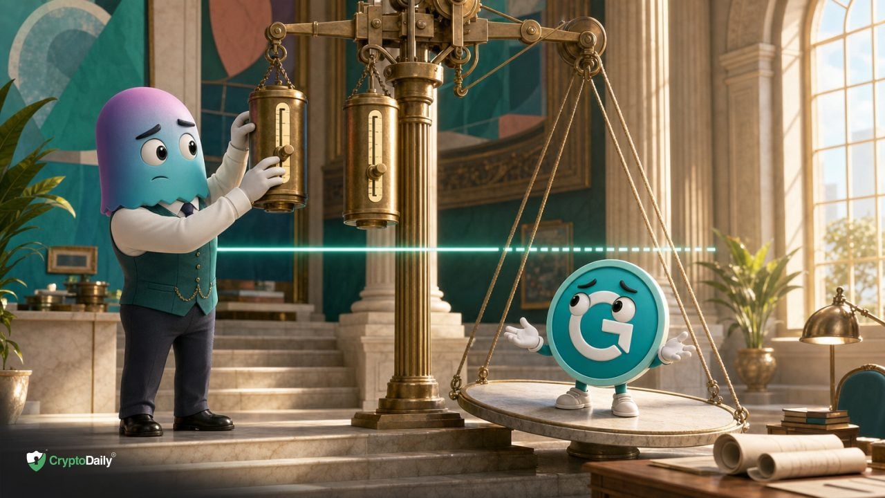 Digital representation of stablecoin price stability on a trading screen